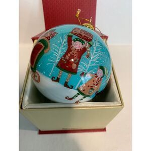 Pier One 2018 Li Bien Santa Glass Ornament Christmas